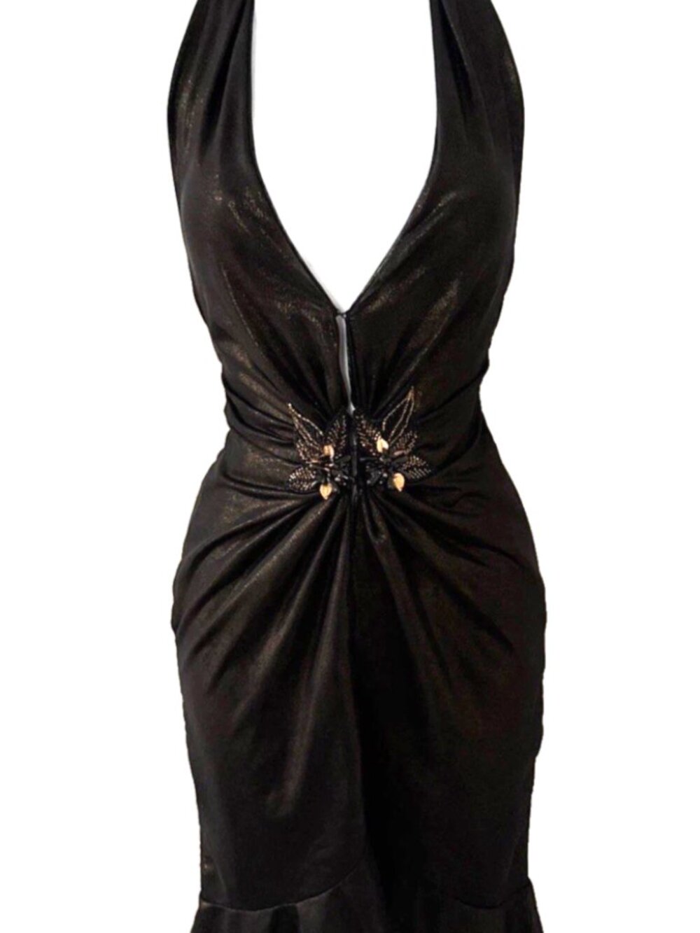 Ema Savahl vintage y2k 2000s halter dress with beading USA